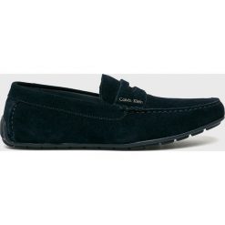 Calvin Klein - Mokasyny. Niebieskie mokasyny męskie marki Calvin Klein, ze skóry. Za 599,90 zł.