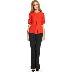 ALVERA Bluzka z kontrafałdą - czerwona. Czerwone bluzki damskie Stylove, s, bez wzorów, z elastanu, bez kołnierzyka, bez rękawów. Za 119,00 zł.