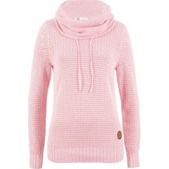 Sweter bonprix pastelowy jasnoróżowy. Różowe swetry damskie bonprix, bez wzorów, bez rękawów, bez kaptura. Za 89,99 zł.