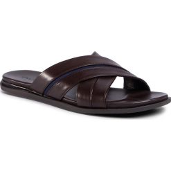 Klapki GINO ROSSI - MB-MONTREUX-03 Chocolate Brown. Pomarańczowe klapki męskie Gino Rossi, ze skóry, bez zapięcia. Za 179,99 zł.