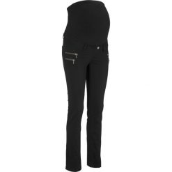 Spodnie ciążowe SKINNY bonprix czarny. Czarne spodnie damskie marki bonprix, z dżerseju. Za 89,99 zł.