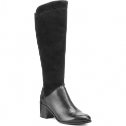 Kozaki SERGIO BARDI - Fiave FW127361318DP 601. Czarne buty zimowe damskie Sergio Bardi, z materiału, na obcasie. W wyprzedaży za 299,00 zł.