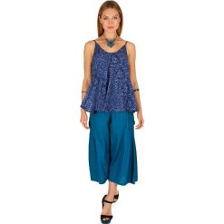 Top w kolorze granatowym. Niebieskie bluzki damskie na imprezę marki Aller Simplement, bez wzorów, bez kołnierzyka, bez rękawów. W wyprzedaży za 42,95 zł.
