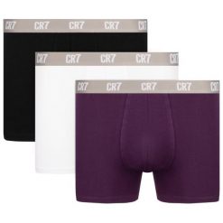 Komplet 3 par bokserek Cristiano Ronaldo CR7 Basic Trunk 3Pack 8100-49-2710. Czarne bokserki męskie Cristiano Ronaldo CR7, bez wzorów, z elastanu. W wyprzedaży za 79,00 zł.