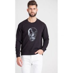 BLUZA Just Cavalli. Czarne bluzy męskie Just Cavalli, m, z nadrukiem, z bawełny, z okrągłym kołnierzem, bez rękawów, bez kaptura. Za 440,00 zł.