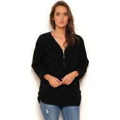 Sweter "Angie" w kolorze czarnym. Czarne swetry damskie Manoukian, s, z aplikacjami, krótkie. W wyprzedaży za 109,95 zł.