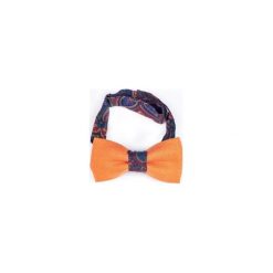 MUCHA LNIANA GOTOWA ORANGE UNIQUE. Pomarańczowe muszki męskie marki R3s men's accessories, bez wzorów, ze lnu. Za 59,00 zł.