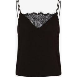 NA-KD - Top damski, czarny. Czarne topy damskie NA-KD, bez wzorów, z koronki, z podwójnym kołnierzykiem. Za 129,95 zł.