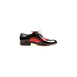 Czarno-bordowe buty wizytowe T99. Czerwone buty wizytowe męskie Modini Moda Męska, ze skóry, bez zapięcia. Za 269,10 zł.