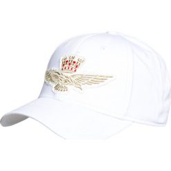 Czapka AERONAUTICA MILITARE. Brązowe czapki damskie Aeronautica Militare, z aplikacjami, z tkaniny. Za 200,00 zł.