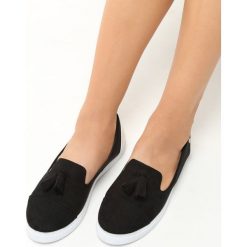 Trampki damskie slip on: Czarne Slip On Art Nouveau