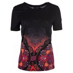 Desigual T-Shirt Damski Leonor Xs Czarny. Czarne koszulki damskie Desigual, xs, bez wzorów, bez kołnierzyka, bez rękawów. W wyprzedaży za 133,00 zł.