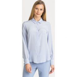 JEDWABNA KOSZULA DALMINE Weekend Max Mara. Szare koszule damskie Weekend Max Mara, na co dzień, bez wzorów, z jedwabiu, z włoskim kołnierzykiem, bez rękawów. Za 699,30 zł.