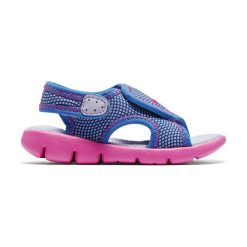 Nike Sunray Adjust 4 (TD) niebiesko-różowe. Różowe sandały dziewczęce Nike, bez zapięcia. Za 69,99 zł.