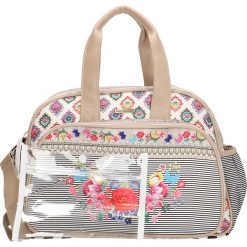 Torebki klasyczne damskie: Torba w kolorze beżowym ze wzorem na akcesoria do przewijania – 41 x 29 x 17 cm