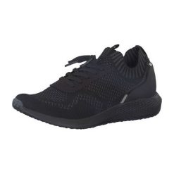 Tamaris Damskie Trampki 1-1-23714-31-059 Black / Dk Grey (Rozmiar 38). Szare buty sportowe damskie marki Tamaris. W wyprzedaży za 199,00 zł.