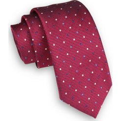 Czerwony Klasyczny Męski Krawat -ALTIES- 6cm, w Groszki, Kropki KRALTS0333. Niebieskie krawaty męskie Alties, w grochy, z tkaniny, eleganckie. Za 40,00 zł.