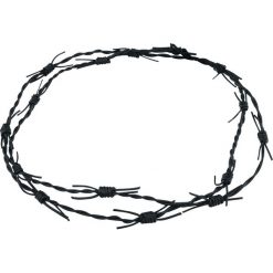 Bransoletki damskie na nogę: Barbwire Bransoletka skórzana czarny