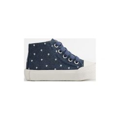 Mango Kids - Trampki dziecięce Doti. Niebieskie trampki dziewczęce Mango Kids, bez wzorów, z gumy, na sznurówki. Za 119,90 zł.