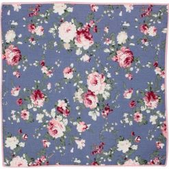 Niebiesko-Szara Elegancka Męska Poszetka -ALTIES- w Różowe Kwiatki, Róże POSZALTTANIA0304. Szare poszetki męskie Alties, w kwiaty, z materiału, eleganckie. Za 16,90 zł.