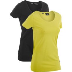 T-shirty damskie: T-shirt (2 szt.), krótki rękaw bonprix pistacjowy + czarny