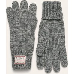 Guess Jeans - Rękawiczki. Czarne rękawiczki męskie Guess Jeans, z aplikacjami, z wełny. W wyprzedaży za 89,90 zł.