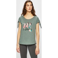 Etam - Top piżamowy Aster. Zielone piżamy damskie Etam, s, z nadrukiem, z bawełny, bez rękawów. W wyprzedaży za 49,90 zł.