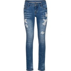 Dżinsy Skinny z haftem bonprix niebieski "stone”. Niebieskie jeansy damskie bonprix, z haftami, z jeansu. Za 124,99 zł.