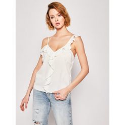 Top Silvian Heach Vest Gounie CVP20040TO. Białe bluzki damskie Silvian Heach, xs, bez wzorów, polo, bez rękawów. W wyprzedaży za 159,00 zł.