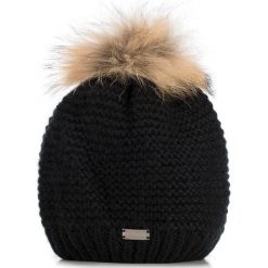 Czapka damska. Czarne czapki damskie Wittchen, na zimę, bez wzorów, z dzianiny. Za 149,90 zł.