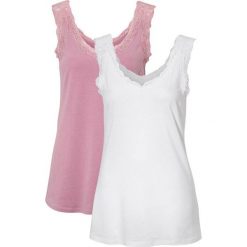 Cellbes Top 2 Pack złamany róż biały female różowy/biały 62/64. Różowe bluzki damskie Cellbes, bez wzorów, z koronki, bez kołnierzyka. Za 119,00 zł.