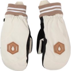 Rękawice snowboardowe VOLCOM - Bistro Mitt K6852004 Bone. Brązowe rękawiczki damskie Volcom, bez wzorów, ze skóry ekologicznej. Za 199,00 zł.