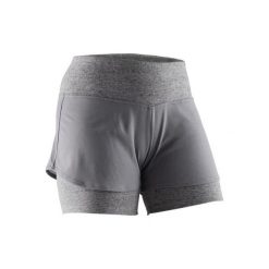 Spodenki Gym & Pilates 520 damskie. Szare szorty damskie DOMYOS, xl, bez wzorów, z elastanu. Za 39,99 zł.