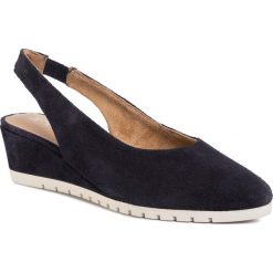 Sandały TAMARIS - 1-29504-24 Navy 805. Niebieskie klapki damskie Tamaris, bez wzorów, z zamszu, bez obcasa, na obcasie. Za 229,00 zł.