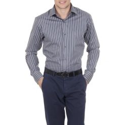 Koszula w kolorze szaro-białym. Szare koszule męskie m, w paski, z bawełny. W wyprzedaży za 234,95 zł.