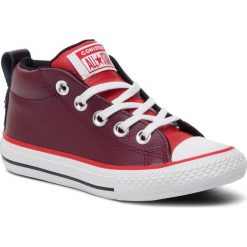 Trampki CONVERSE - Ctas Street Mid 661887C Dark Burgundy/Enamel Red/White. Czerwone trampki dziewczęce Converse, bez wzorów, ze skóry, bez zapięcia. W wyprzedaży za 159,00 zł.