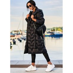 Bottega Długa Kurtka Puch Premium Black S. Czarne kurtki damskie LIGARI, s, w paski, z bawełny, długie, bez kaptura. Za 389,00 zł.