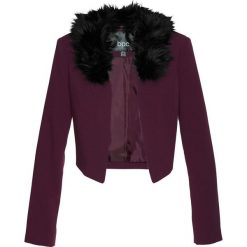 Bolerko ze sztucznym futerkiem bonprix czarny bez. Fioletowe bolerka i narzutki damskie marki bonprix. Za 79,99 zł.