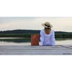Shopper bag XL pomarańczowa torba z bawełny. Pomarańczowe torby damskie na zakupy Pakamera, bez wzorów, z bawełny, na ramię, bez dodatków. Za 165,00 zł.