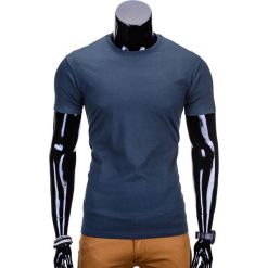 T-shirty męskie: T-SHIRT MĘSKI BEZ NADRUKU S620 – JASNOGRANATOWY