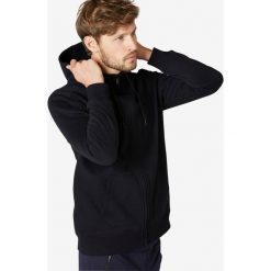 Bluza na zamek z kapturem Gym & Pilates 500 męska. Czarne bluzy męskie DOMYOS, xl, bez wzorów, z elastanu, sportowe, z kapturem, bez rękawów, z kapturem. Za 79,99 zł.