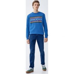 Jeansy slim fit. Niebieskie jeansy męskie marki Pull&Bear, m, bez wzorów. Za 139,00 zł.