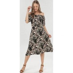 Czarna Sukienka Aglaorodia. Czarne sukienki damskie Born2be, na lato, s, bez wzorów, bez kołnierzyka, bez rękawów. W wyprzedaży za 44,99 zł.