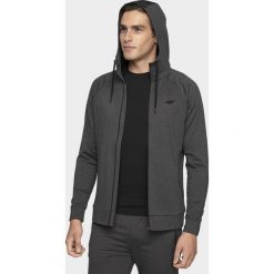 Bluza treningowa męska BLMF300 - ciemny szary melanż. Szare bluzy męskie xl, bez wzorów, z dzianiny, z kapturem, bez rękawów, z kapturem. W wyprzedaży za 119,99 zł.