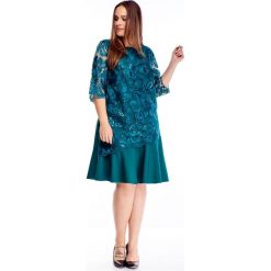 M72552_1 zielony. Zielone sukienki damskie Tagless, m, bez wzorów, bez kołnierzyka, plus size, bez rękawów. Za 229,76 zł.