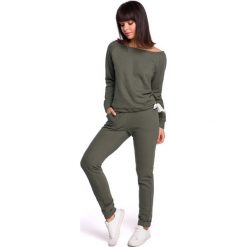 Khaki Nierozpinana Bluza z Wiązaniem. Brązowe bluzki damskie Molly.pl, s, bez wzorów, z dzianiny, eleganckie, bez kołnierzyka, bez rękawów. Za 109,90 zł.