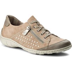 Półbuty RIEKER - M3708-42 Rosa. Czarne półbuty damskie skórzane marki Rieker. W wyprzedaży za 179,00 zł.