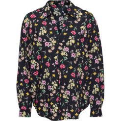 Bluzki damskie: Bluzka oversize bonprix czarny w kwiaty