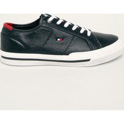 Tommy Hilfiger - Buty. Czarne sneakersy męskie TOMMY HILFIGER, z okrągłym noskiem, na sznurówki. Za 449,90 zł.