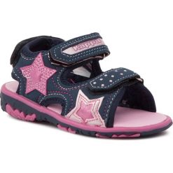 Sandały KAPPA - Starring K 260681K Navy/Pink 6722. Niebieskie sandały dziewczęce Kappa, ze skóry ekologicznej, bez zapięcia. W wyprzedaży za 89,00 zł.